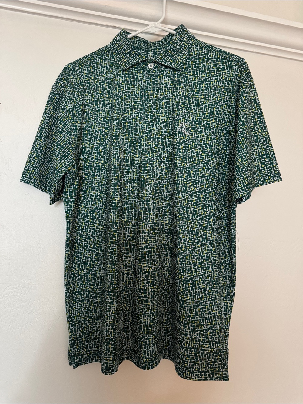 Rhoback Men's Short Sleeve Golf Patterned Polo - Green